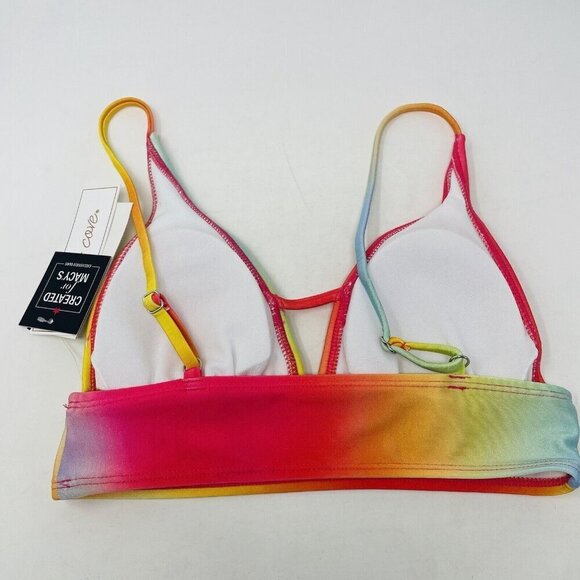 Salt & Cove Juniors Size XS Colorful Ombre Printed Front-Tab Bikini Top 1861 - Picture 5 of 8
